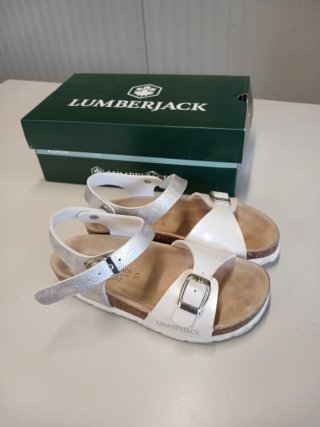 Sandali bambina Lumberjack bianche argento.