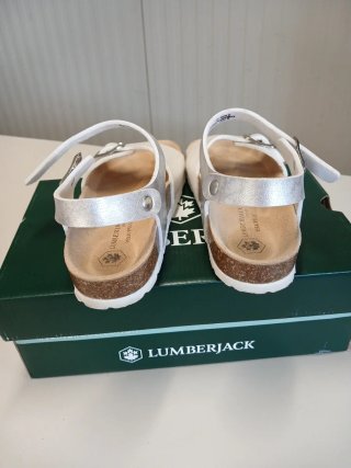 Sandali bambina Lumberjack bianche argento.