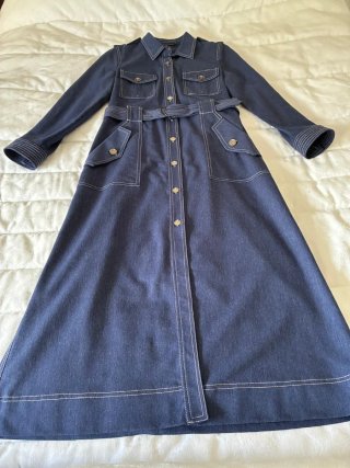 Vestido Alba Conde azul manga larga