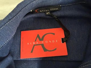 Vestido Alba Conde azul manga larga