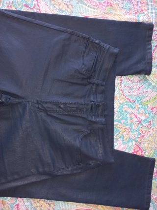Pantalón engomado azul Massimo Dutti mujer