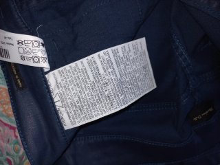 Pantalón engomado azul Massimo Dutti mujer