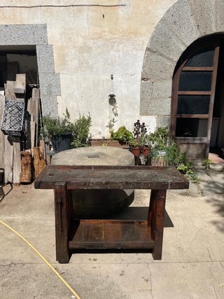 Banco de carpintero antiguo de madera