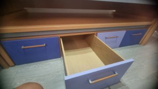 Cama Nido Madera Azul y Morado