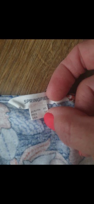 Vestido Springfield floral azul y naranja