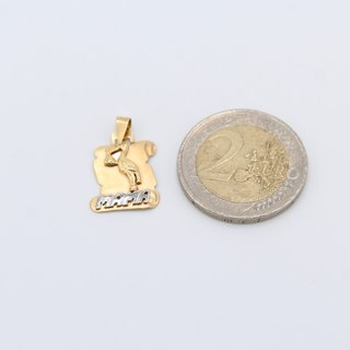 Colgante de oro combinado de 18k. Peso: 1.12 gr.