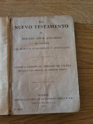 Nuevo Testamento Cipriano de Valera año 1917