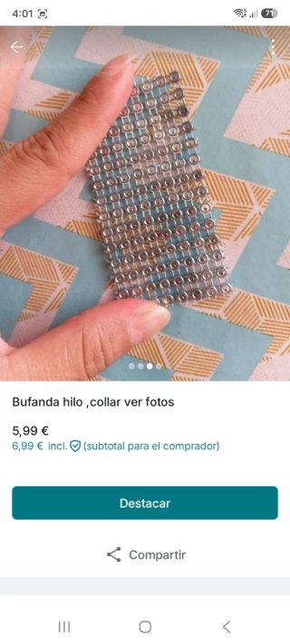 Collar/Bufanda azul  abajo plastico plata