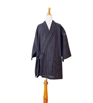 Jinbei / Chaqueta kimono algodón y cáñamo negro L