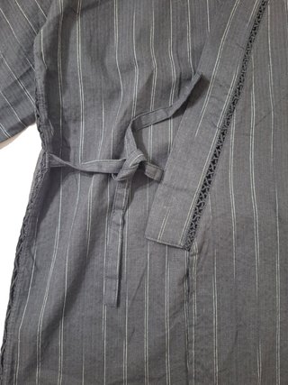 Jinbei / Chaqueta kimono algodón y cáñamo negro L