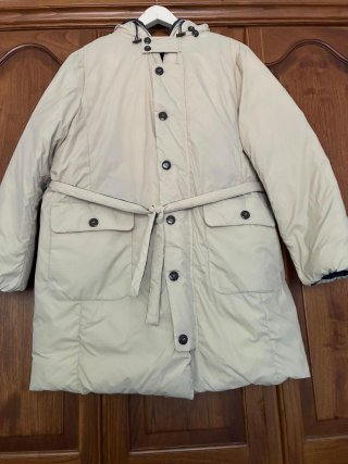 Plumífero reversible R.V. mujer verde/beige