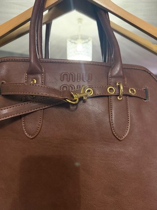 Borsa tote in polipiel ispirazione Miu Miu