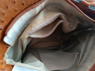 Bolso Mochila Piel Italiana Azul Marrón