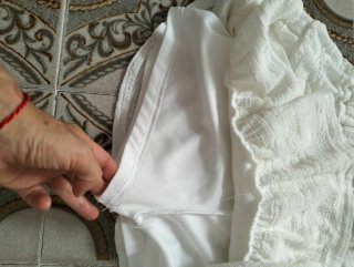Falda (con pantalón)blanca volantes encaje