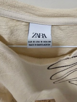 Camiseta Zara Beige Hombre