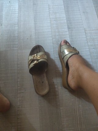 Sandali donna oro con fiocco