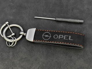 OPEL Llavero de Alcantara Tacto Piel Cuero Regalo