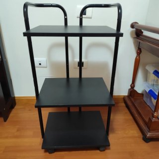 Mesa auxiliar negra 3 estantes