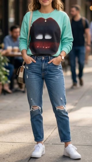 Sudadera con estampado de labios