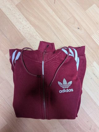 Sudadera Adidas Granate con Rayas