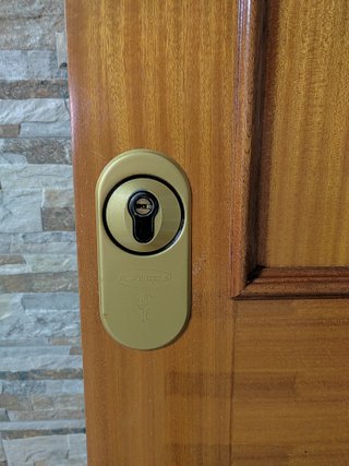 Puerta exterior madera semiblindada