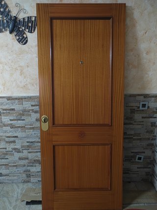 Puerta exterior madera semiblindada