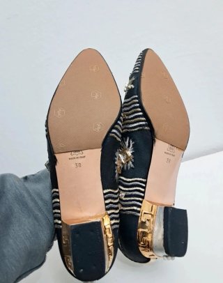 Bailarinas negras customizadas a mano con bordados