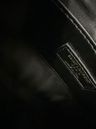 Bolso Tote Acolchado YSL Negro y Dorado