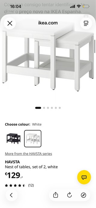 Set 2 Mesas Centro Ikea Havsta Gris