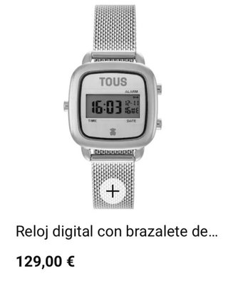 Reloj digital Tous plateado