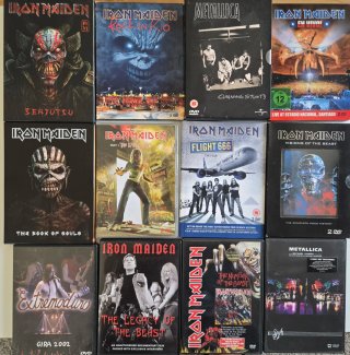 Colección DVDs Iron Maiden y Metallica