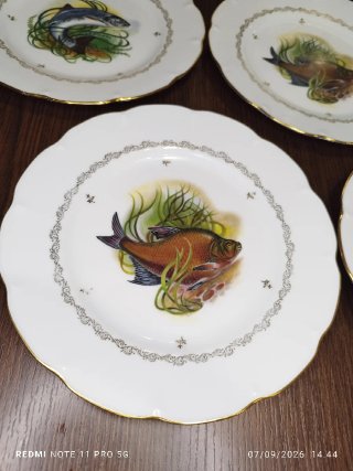 LIMOGES 6 Platos Porcelana Francesa VINTAGE