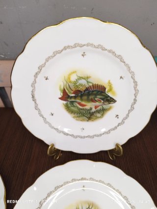 LIMOGES 6 Platos Porcelana Francesa VINTAGE