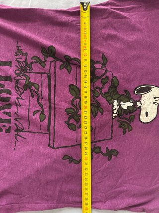 Camiseta ceñida Snoopy I Love Nature Morada