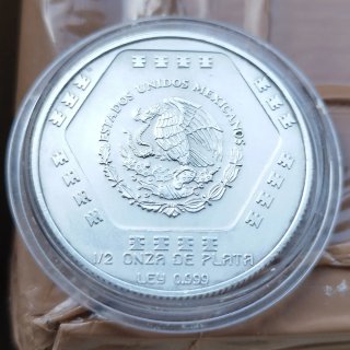 Espléndida 1/2 Oz pura plata "Chaac-Mool" 1994