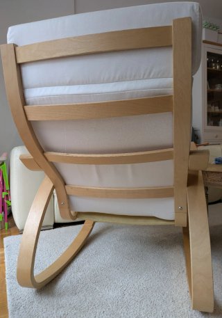 Mecedora Poäng Ikea Madera y Tela Beige