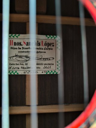 Guitarra Hnos Sanchís López F1 extra
