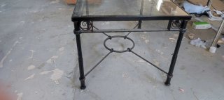 Mesa de forja con cristal medida 120x80x70alto