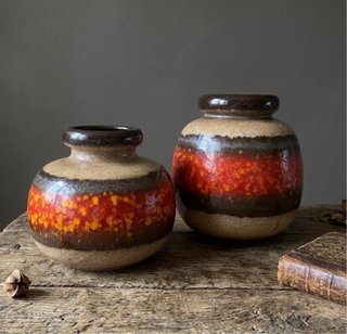Coppia Vasi vintage Fat Lava Scheurich Keramik 284