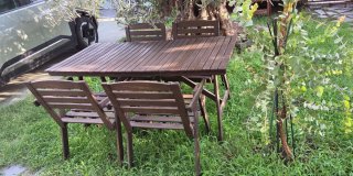 Conjunto jardín madera PERFECTO ESTADO
