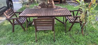 Conjunto jardín madera PERFECTO ESTADO