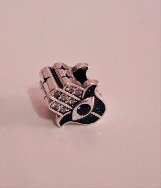 Charm Mano Fátima Ojo Azul Plata