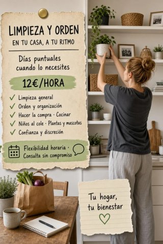 Servicios de limpieza y orden
