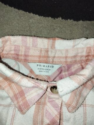Vestido camisero de cuadros rosa y blanco