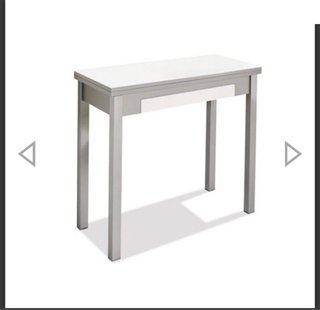 Mesa extensible cristal blanco 40x80