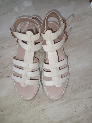 Sandalias Esparto Beige