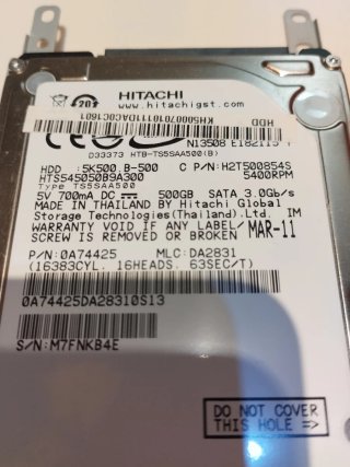 Disco Duro Hitachi 500GB 5K500.B-500