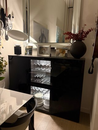 Aparador IKEA Negro Alto Brillo