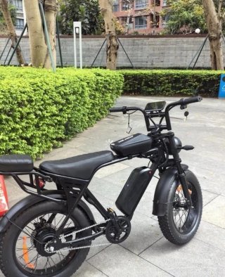 Bicicleta Eléctrica Negra Fat Tire