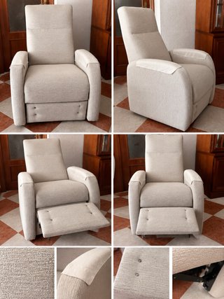 Sillón relax reclinable tela beige